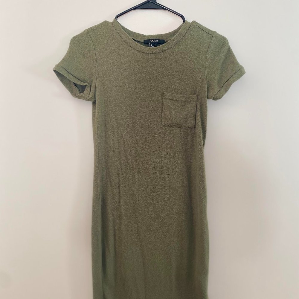 Forever 21 Olive T-Shirt Dress